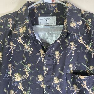 Savage Tacticians Co. Shirt  Cherubs Button-Up Mens XL Short Sleeve